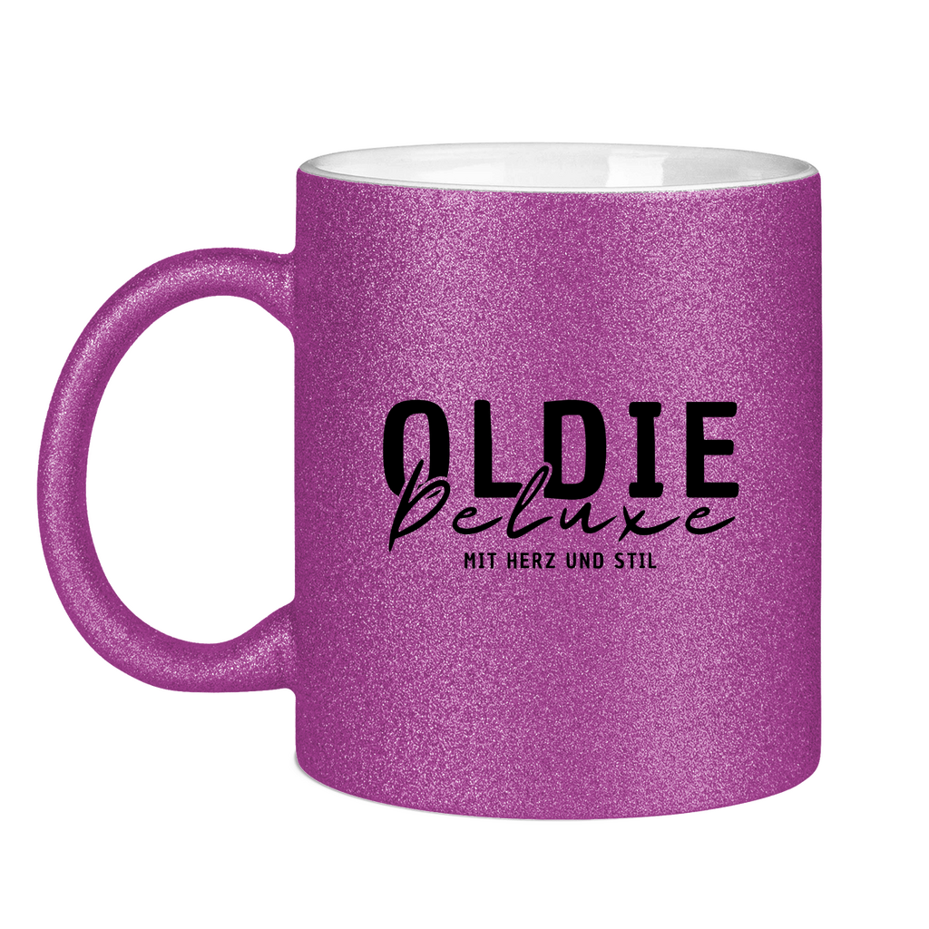 Glitzertasse - Oldie Deluxe – mit Herz und Stil