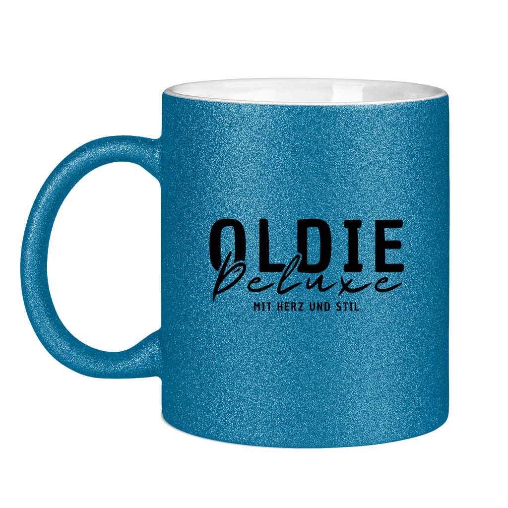 Glitzertasse - Oldie Deluxe – mit Herz und Stil