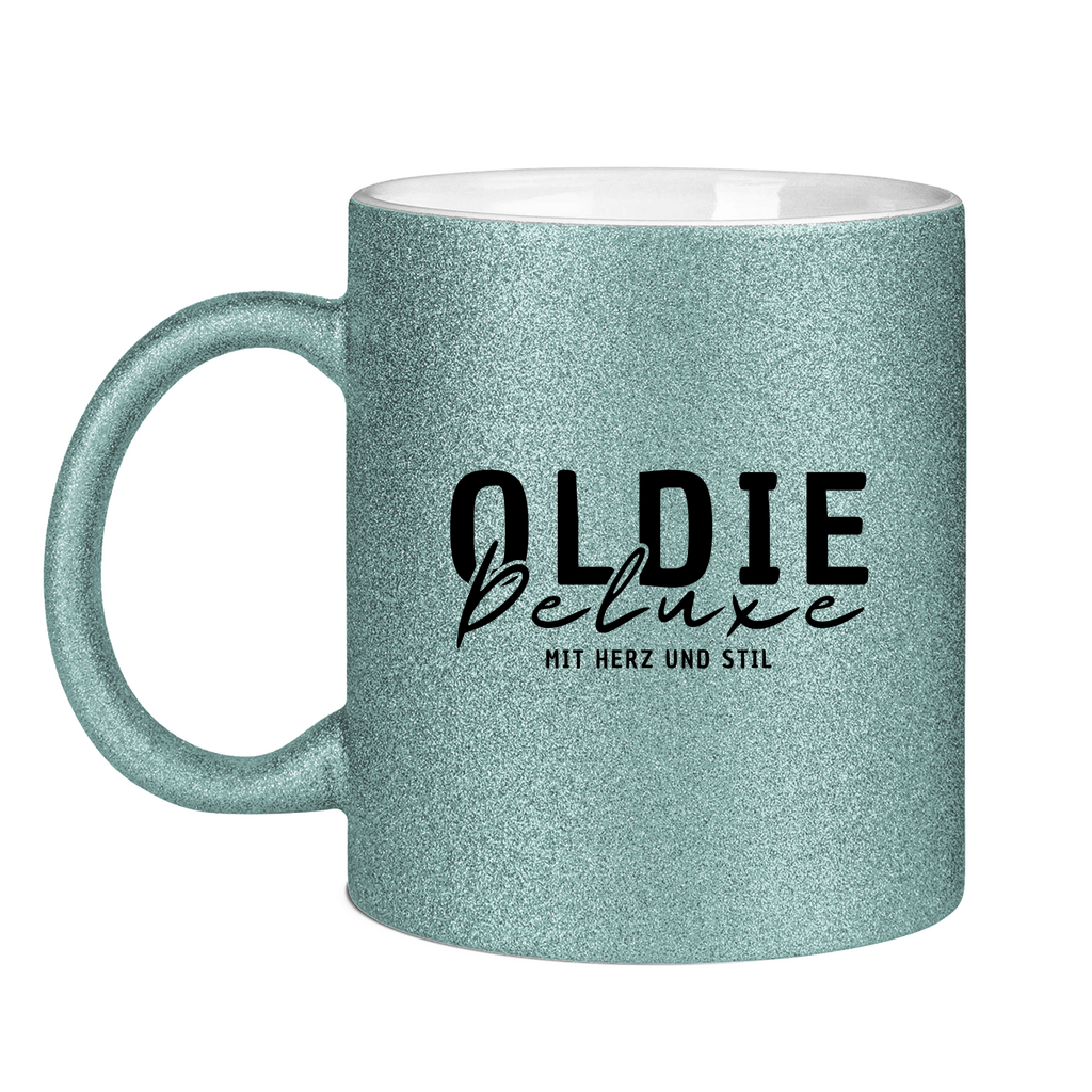 Glitzertasse - Oldie Deluxe – mit Herz und Stil