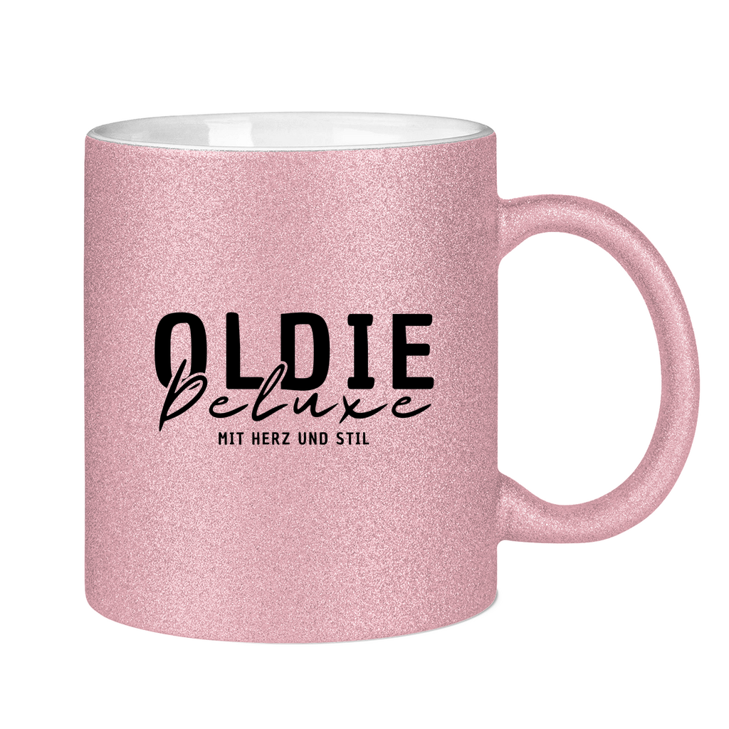 Glitzertasse - Oldie Deluxe – mit Herz und Stil