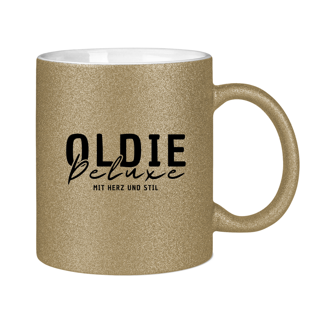 Glitzertasse - Oldie Deluxe – mit Herz und Stil