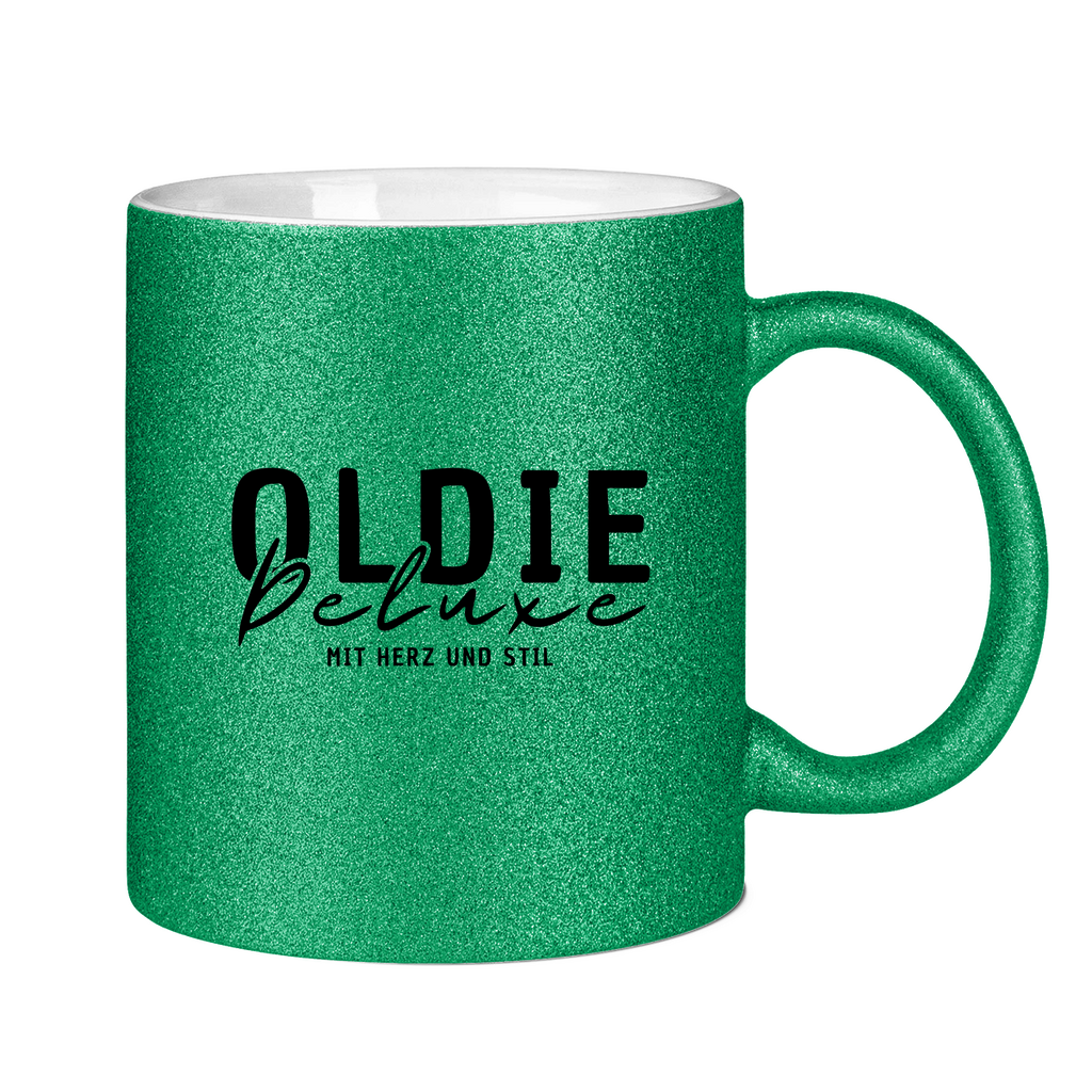 Glitzertasse - Oldie Deluxe – mit Herz und Stil