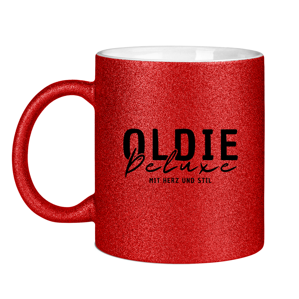 Glitzertasse - Oldie Deluxe – mit Herz und Stil