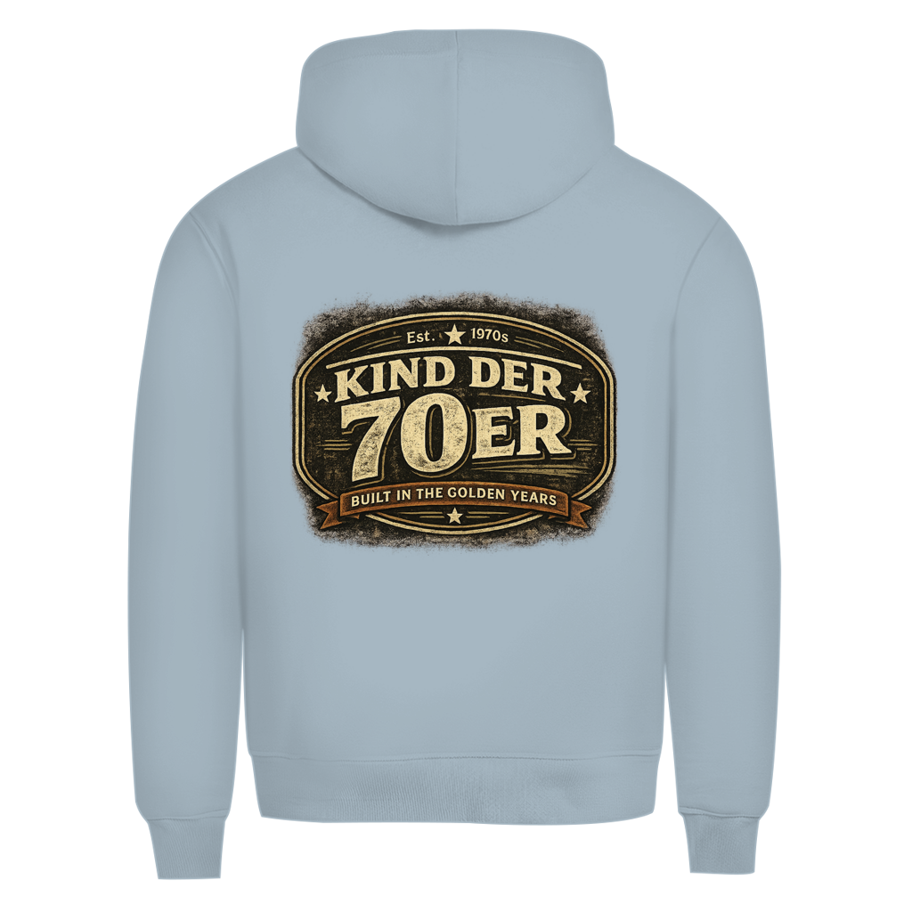 Herren Premium Bio Hoodie Kind der70er!
