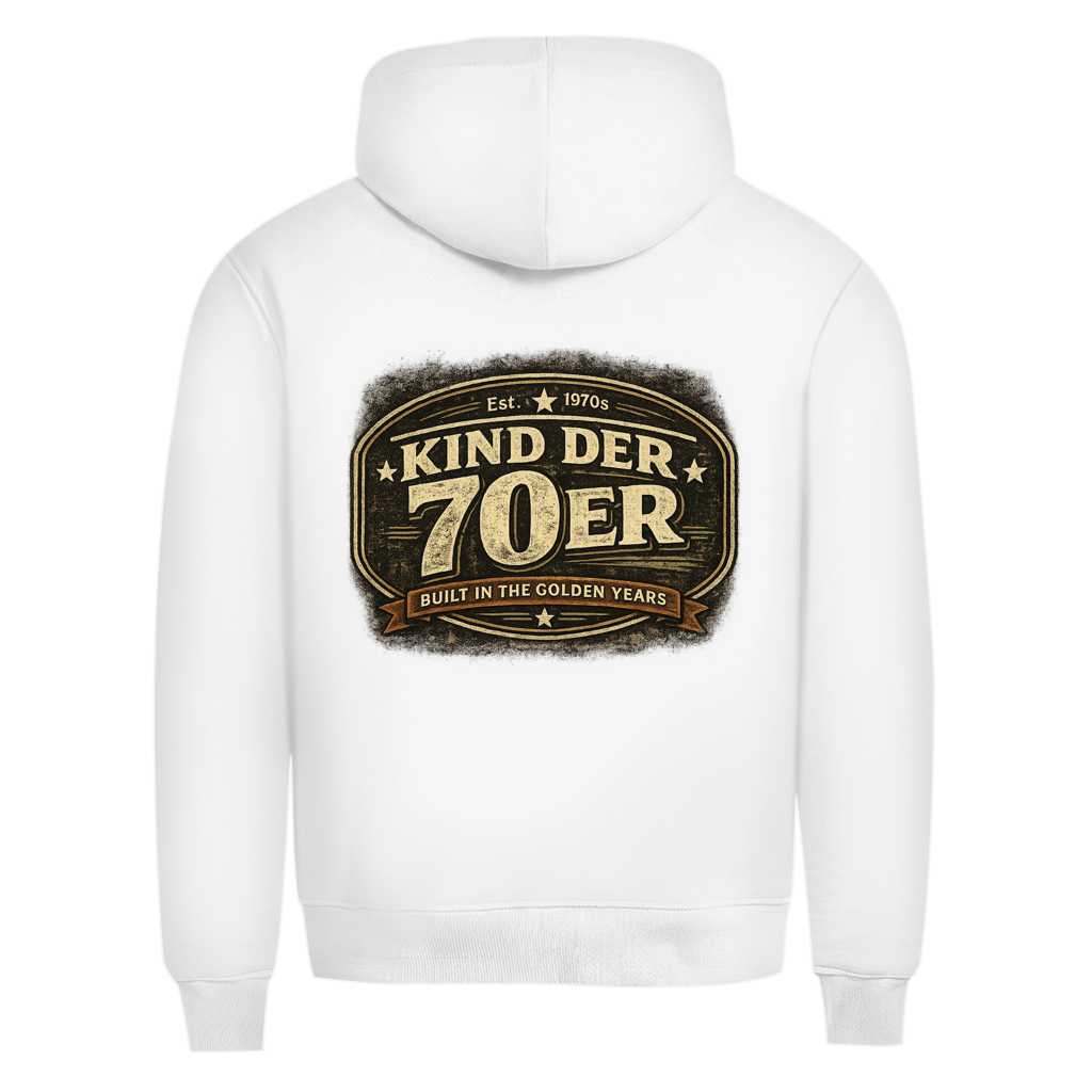 Herren Premium Bio Hoodie Kind der70er!