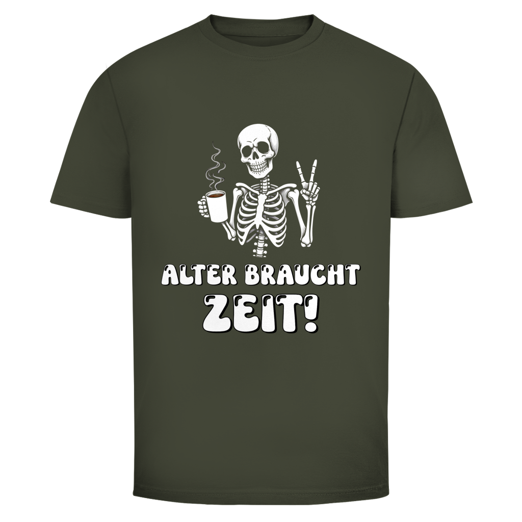 Herren T‑Shirt mit Spruch "Alter braucht Zeit!" – humorvoll für Männer ab 50
