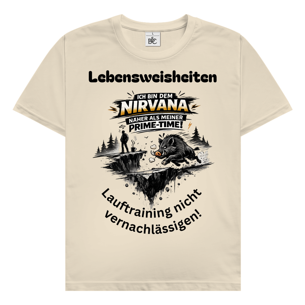 Herren T‑Shirt mit Spruch "Lebensweisheiten-Lauftraining nicht vernachlässigen" – humorvoll für Männer ab 50