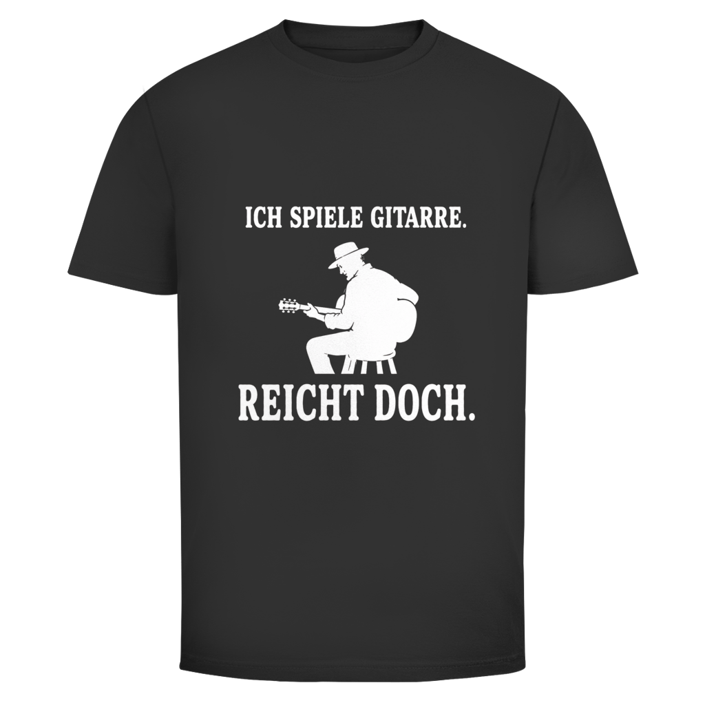 Herren T‑Shirt mit Spruch "Ich spiele Gitarre. Reicht doch." – Motiv für Gitarristen 55+