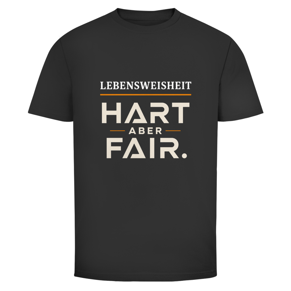 Herren T‑Shirt mit Spruch "Lebensweisheit. Hart aber fair." – Statement für Männer 55+