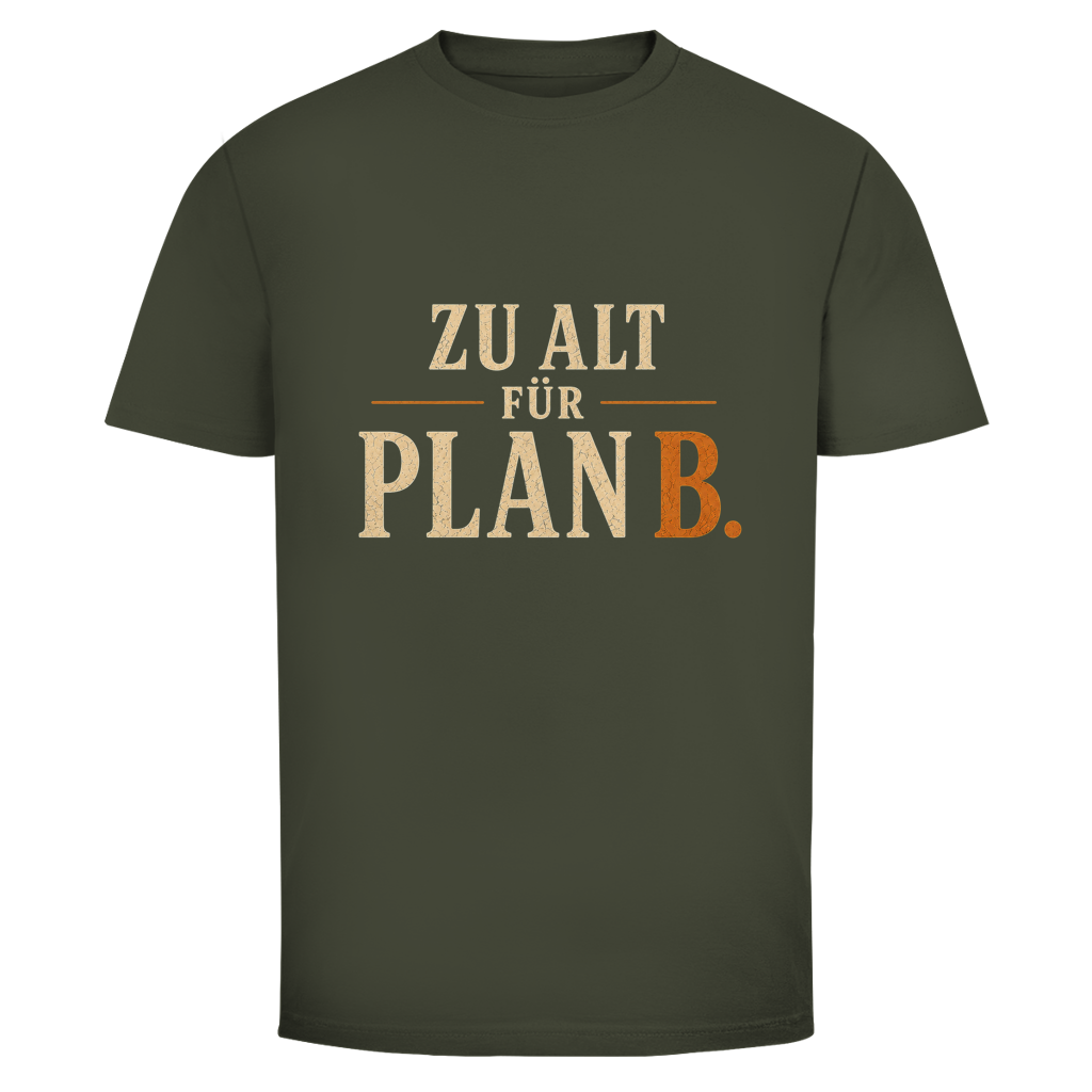 Oldie Deluxe Herren T‑Shirt "Zu alt für Plan B" – humorvolles Statement für Männer 55plus