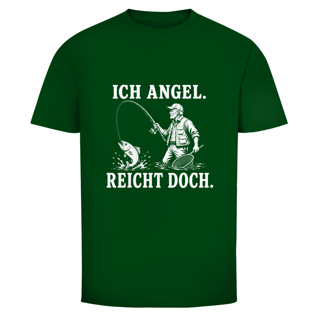 Oldie Deluxe Herren T‑Shirt "Ich angel. Reicht doch." – humorvolles Angler Statement für Männer 55plus