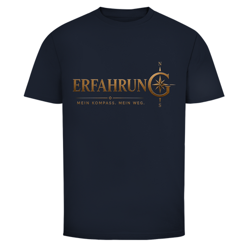 Oldie Deluxe Herren T‑Shirt "Erfahrung – Mein Kompass. Mein Weg." – goldenes Kompass‑Statement für Männer 55plus