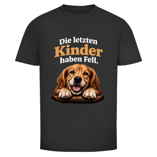 Herren T-Shirt Die letzten Kinder haben Fell mit Hund Motiv – Oldie Deluxe