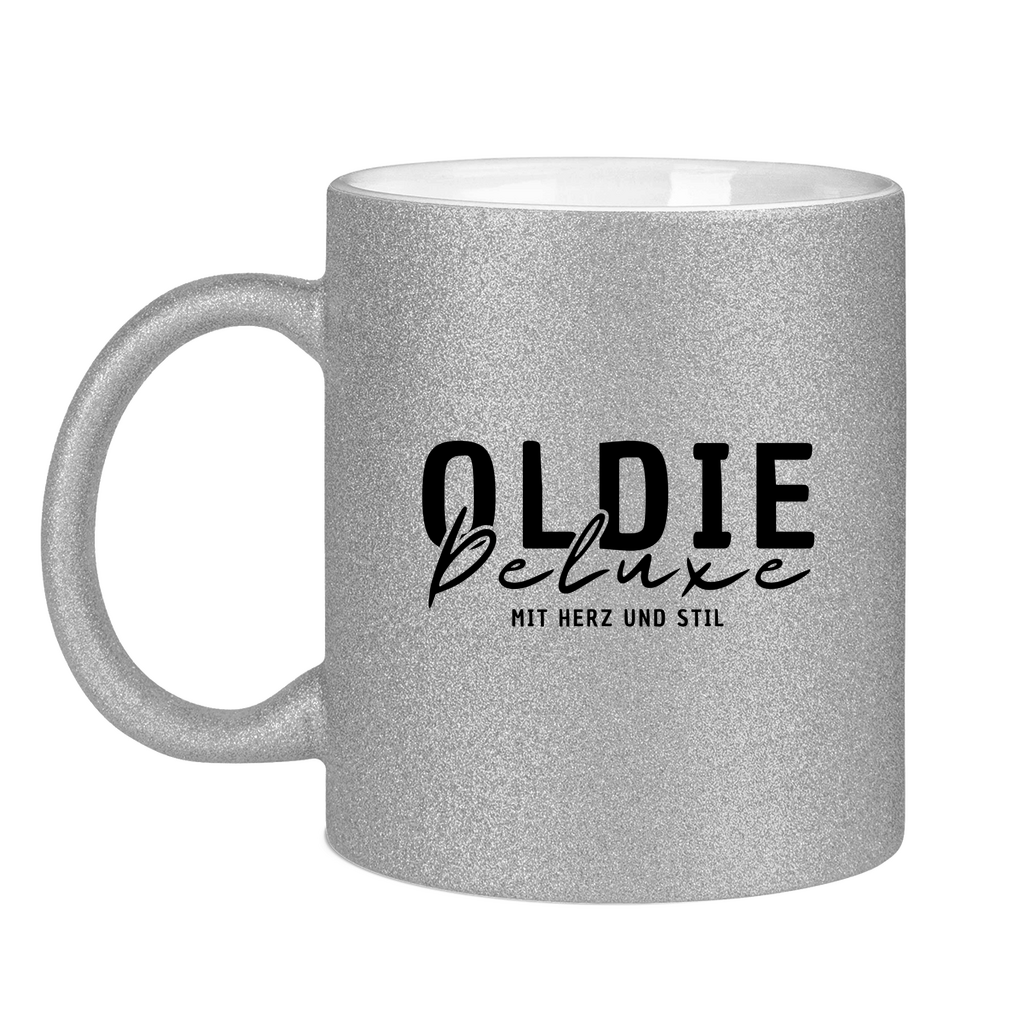 Glitzertasse - Oldie Deluxe – mit Herz und Stil