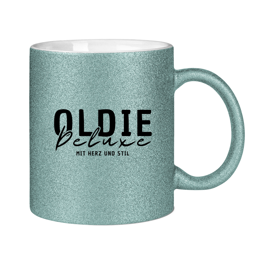 Glitzertasse - Oldie Deluxe – mit Herz und Stil