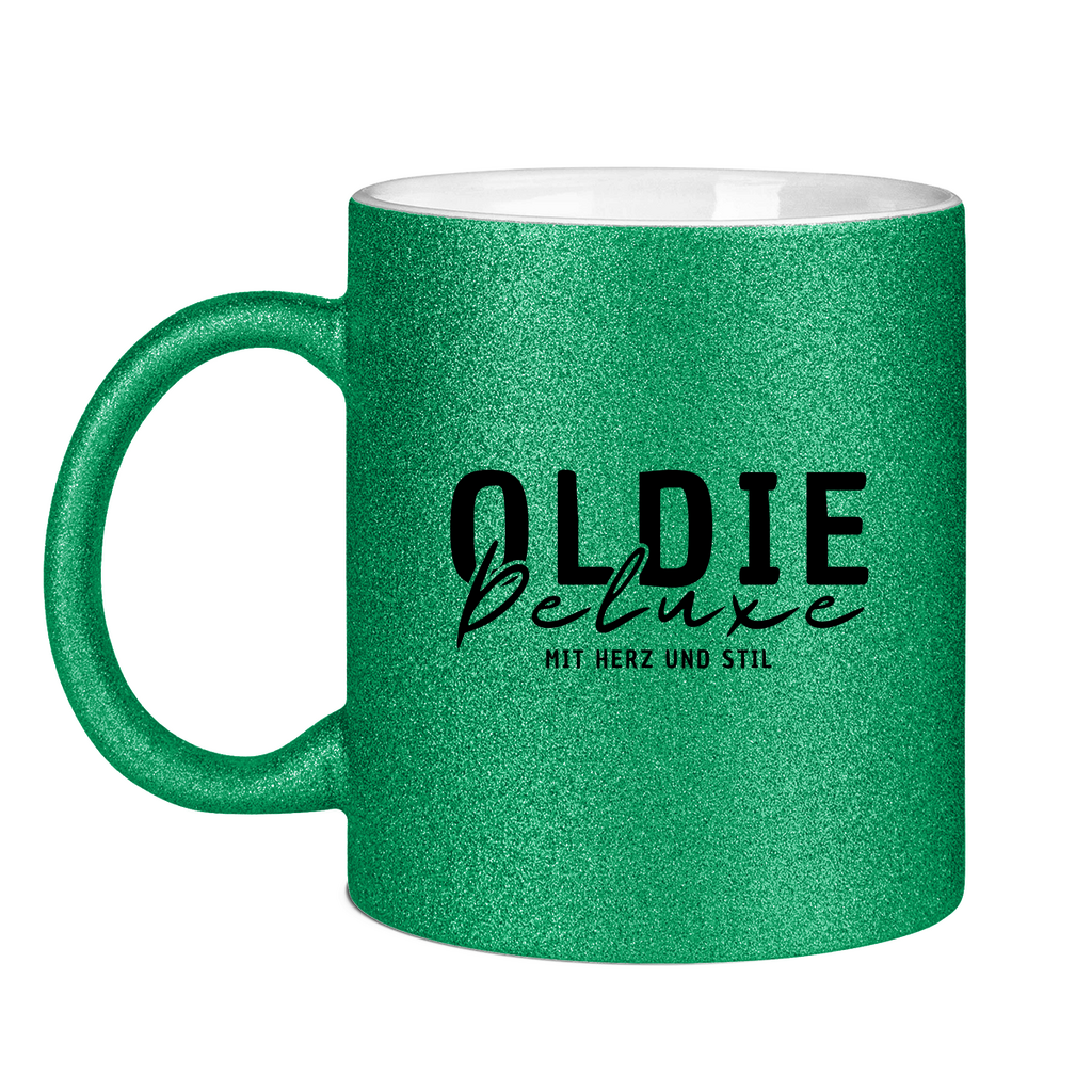 Glitzertasse - Oldie Deluxe – mit Herz und Stil