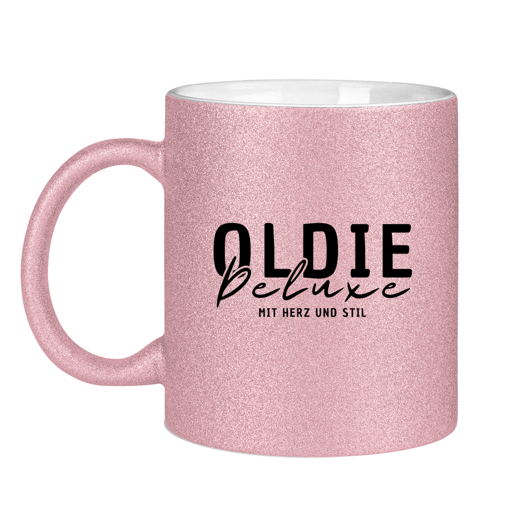 Glitzertasse - Oldie Deluxe – mit Herz und Stil