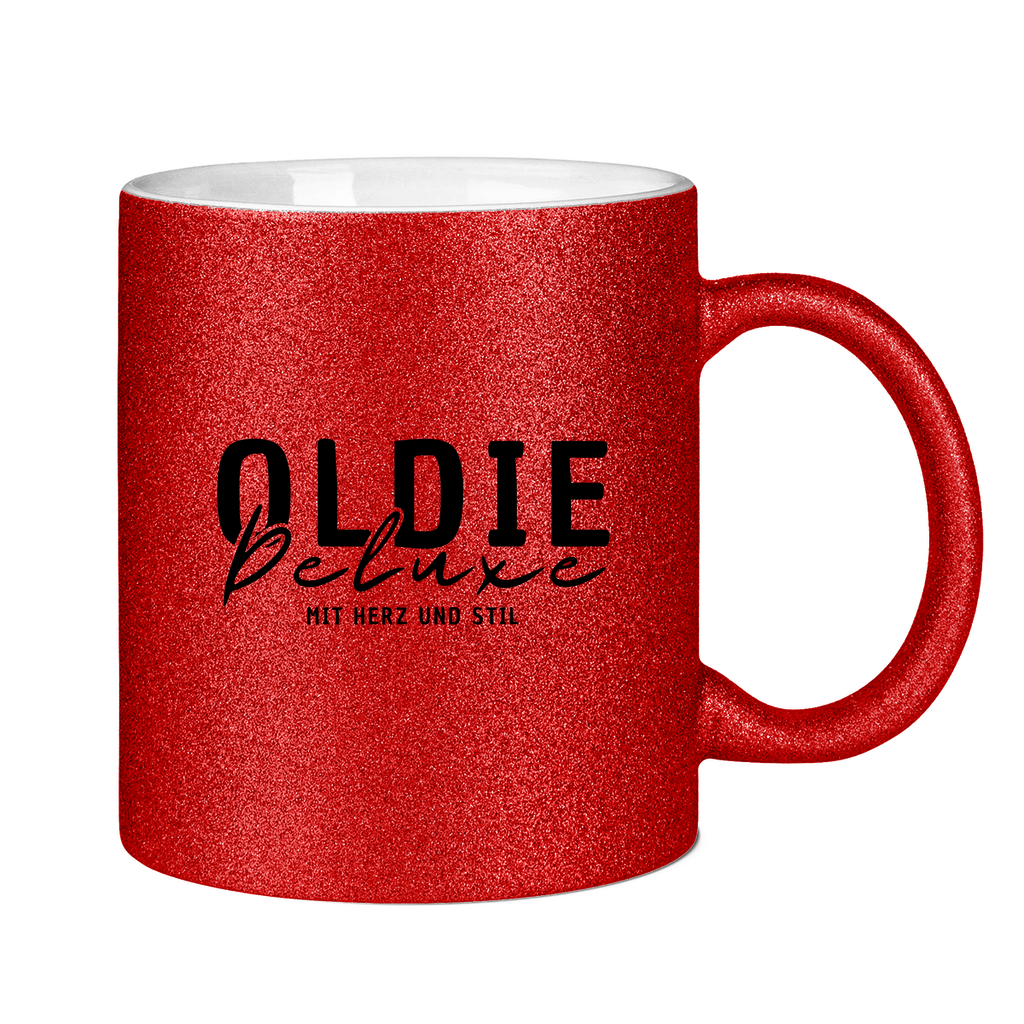 Glitzertasse - Oldie Deluxe – mit Herz und Stil