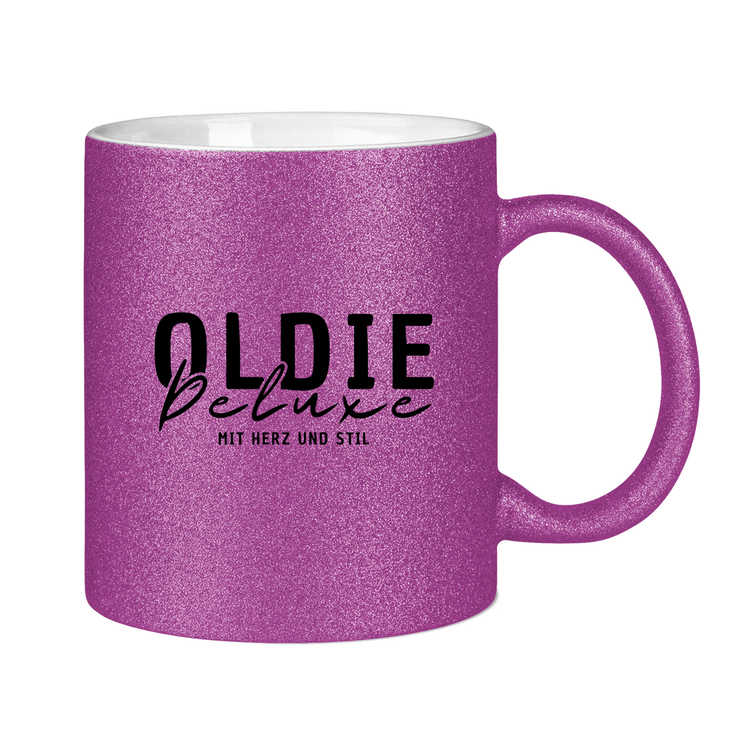 Glitzertasse - Oldie Deluxe – mit Herz und Stil