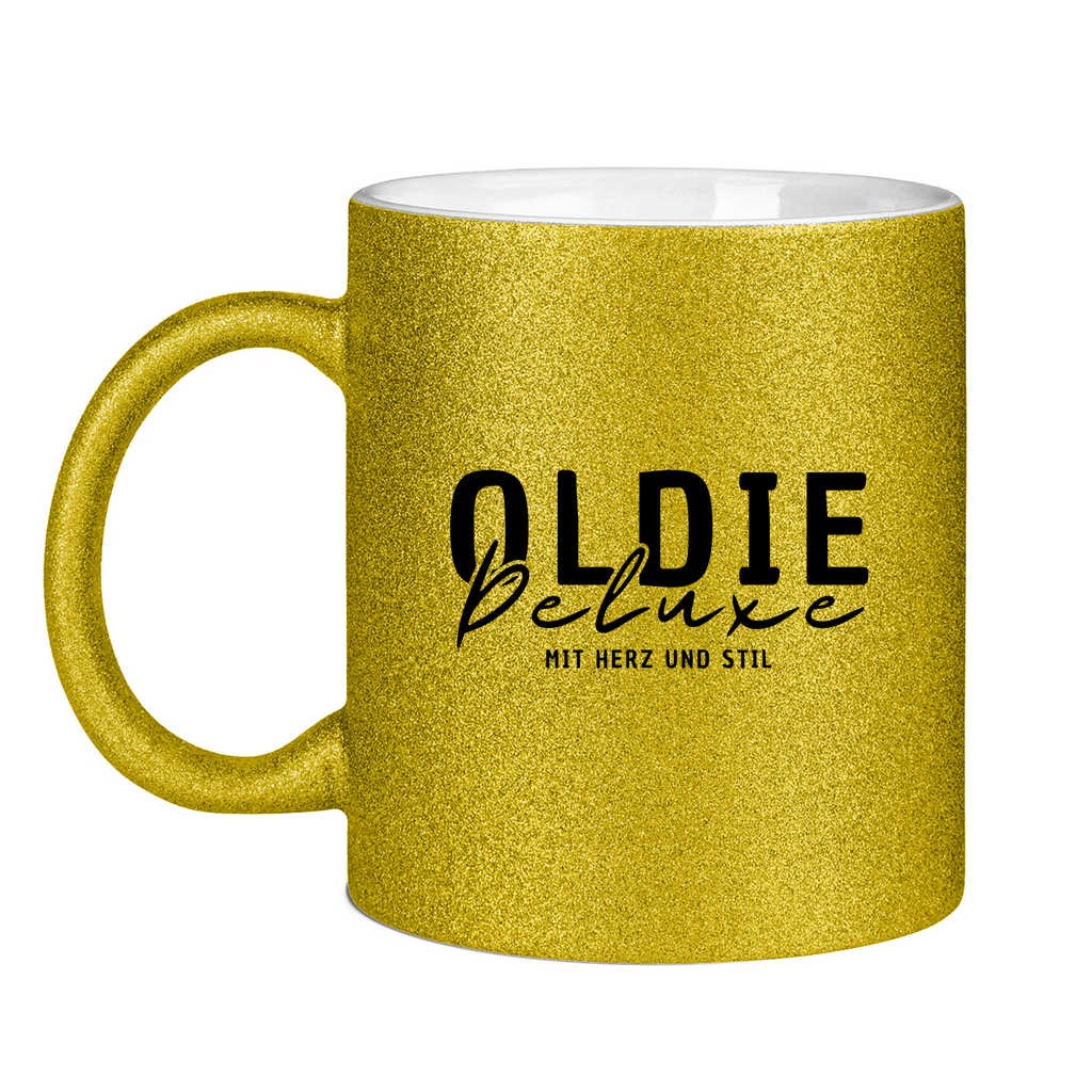 Glitzertasse - Oldie Deluxe – mit Herz und Stil