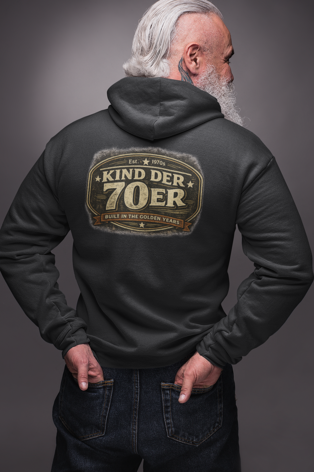 Herren Premium Bio Hoodie Kind der70er!