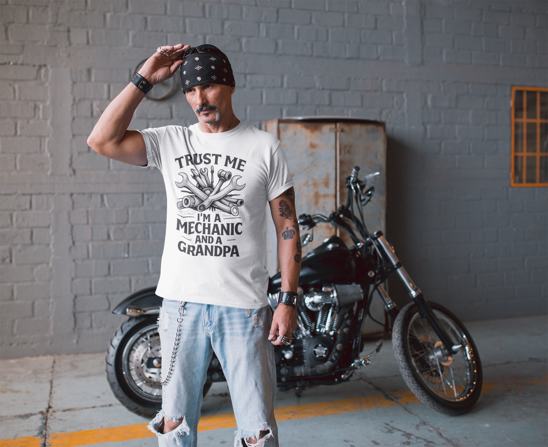 Herren T-Shirt Trust Me- I'm A Mechanic And A Grandpad