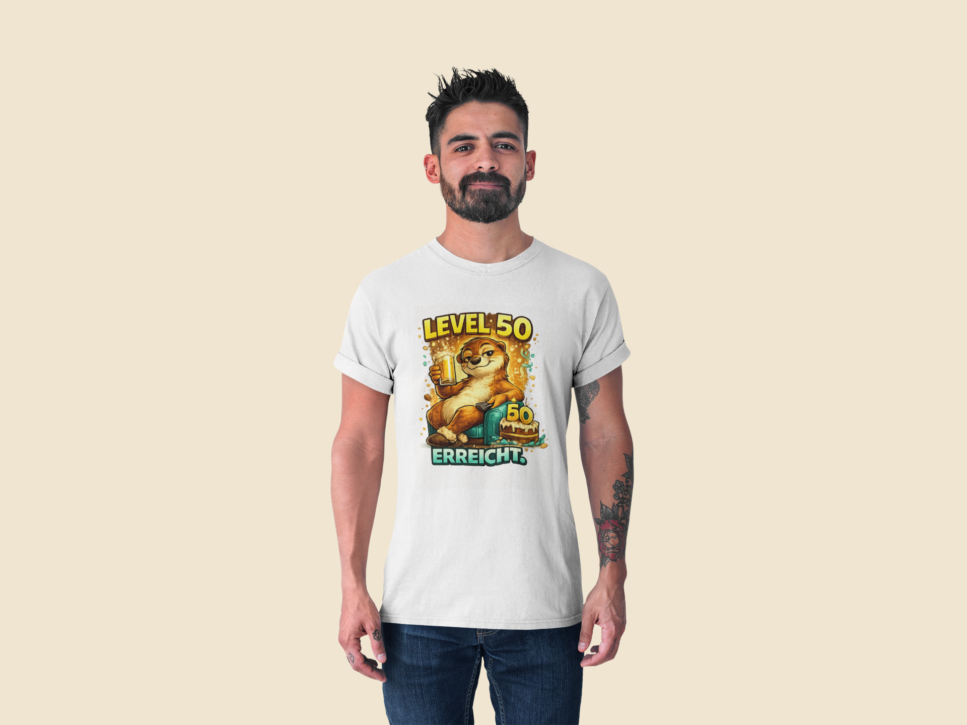 Herren T-Shirt Level 50 erreicht.